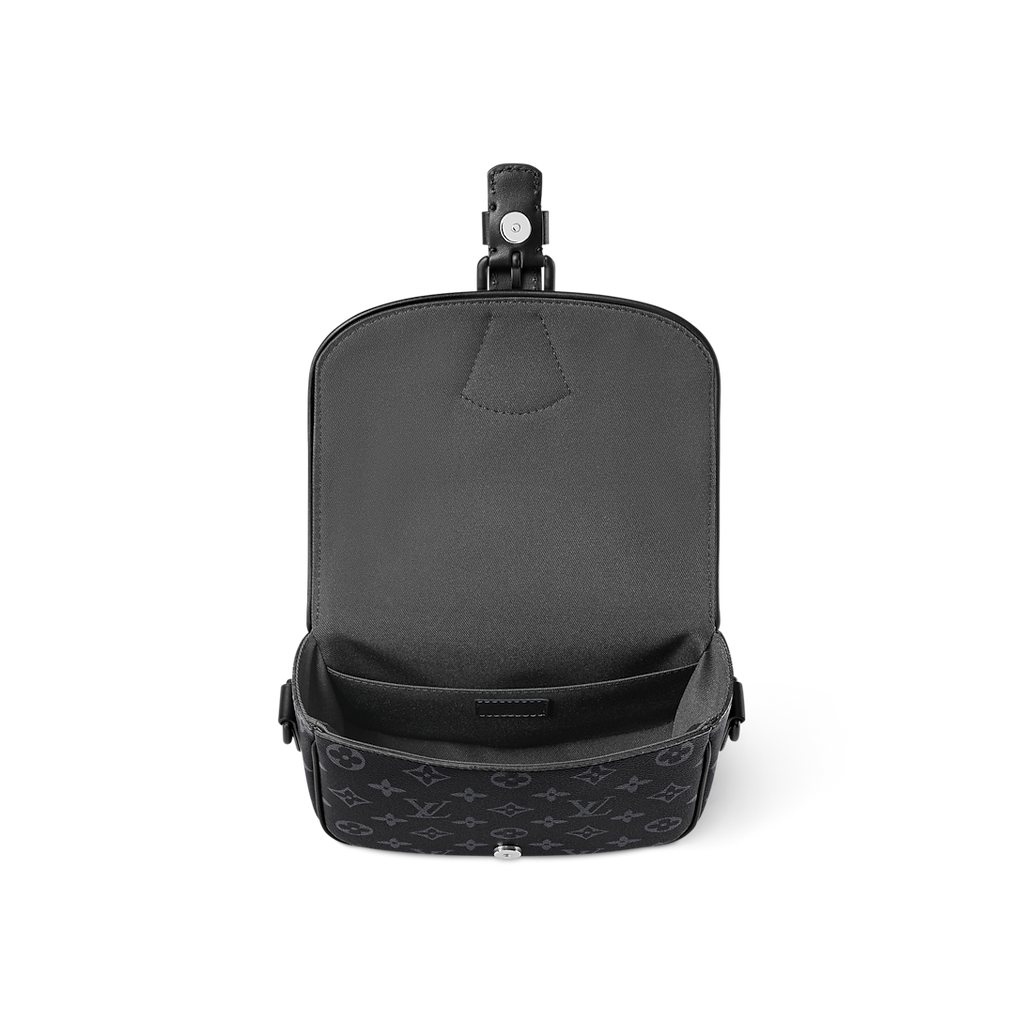 Sac S-Lock Saddle Louis Vuitton en toile Monogram Eclipse (noir et gris)