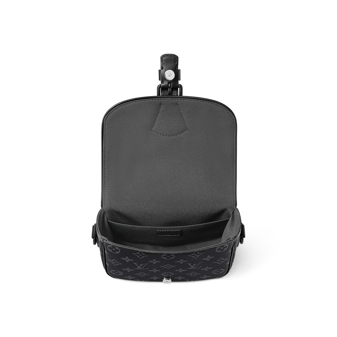 Sac S-Lock Saddle Louis Vuitton en toile Monogram Eclipse (noir et gris)