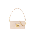 Sac à main Louis Vuitton en cuir Epi beige clair avec logo LV doré et chaîne décorative