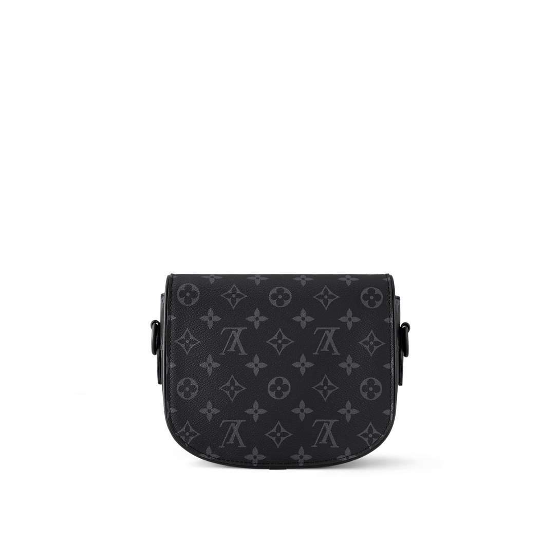 Sac S-Lock Saddle Louis Vuitton en toile Monogram Eclipse (noir et gris)