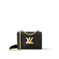 Sac à main Louis Vuitton Twist en cuir Epi noir avec chaîne dorée