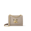 Sac à main Louis Vuitton Twist en cuir Epi beige avec chaîne dorée