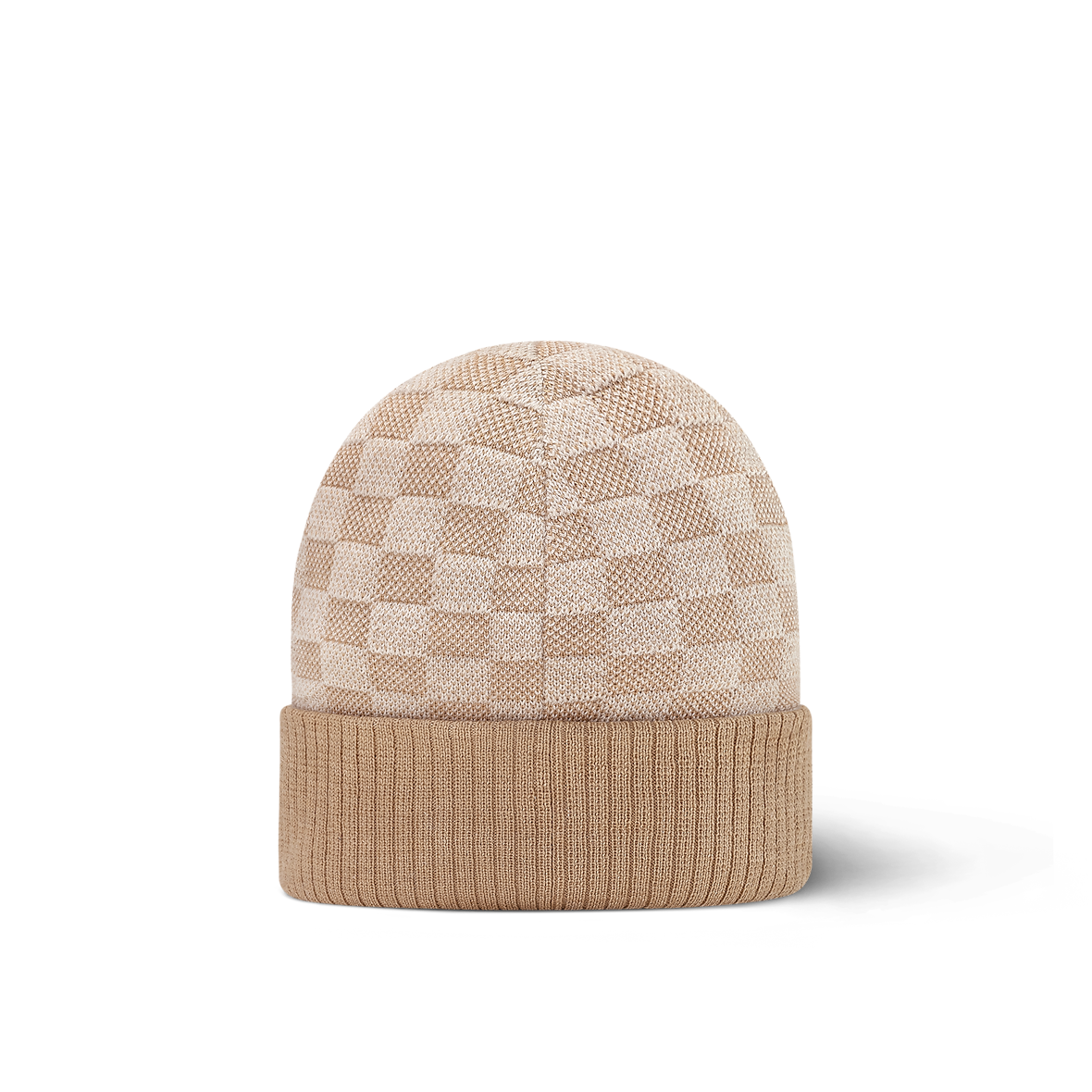 Bonnet et Écharpe Néo Petit Damier Beige
