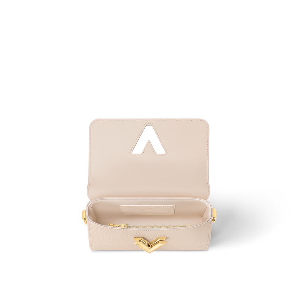 Sac à main Louis Vuitton en cuir Epi beige clair avec logo LV doré et chaîne décorative