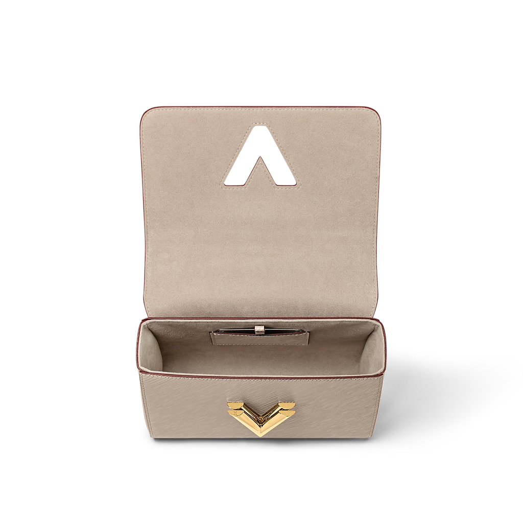 Sac à main Louis Vuitton Twist en cuir Epi beige avec chaîne dorée
