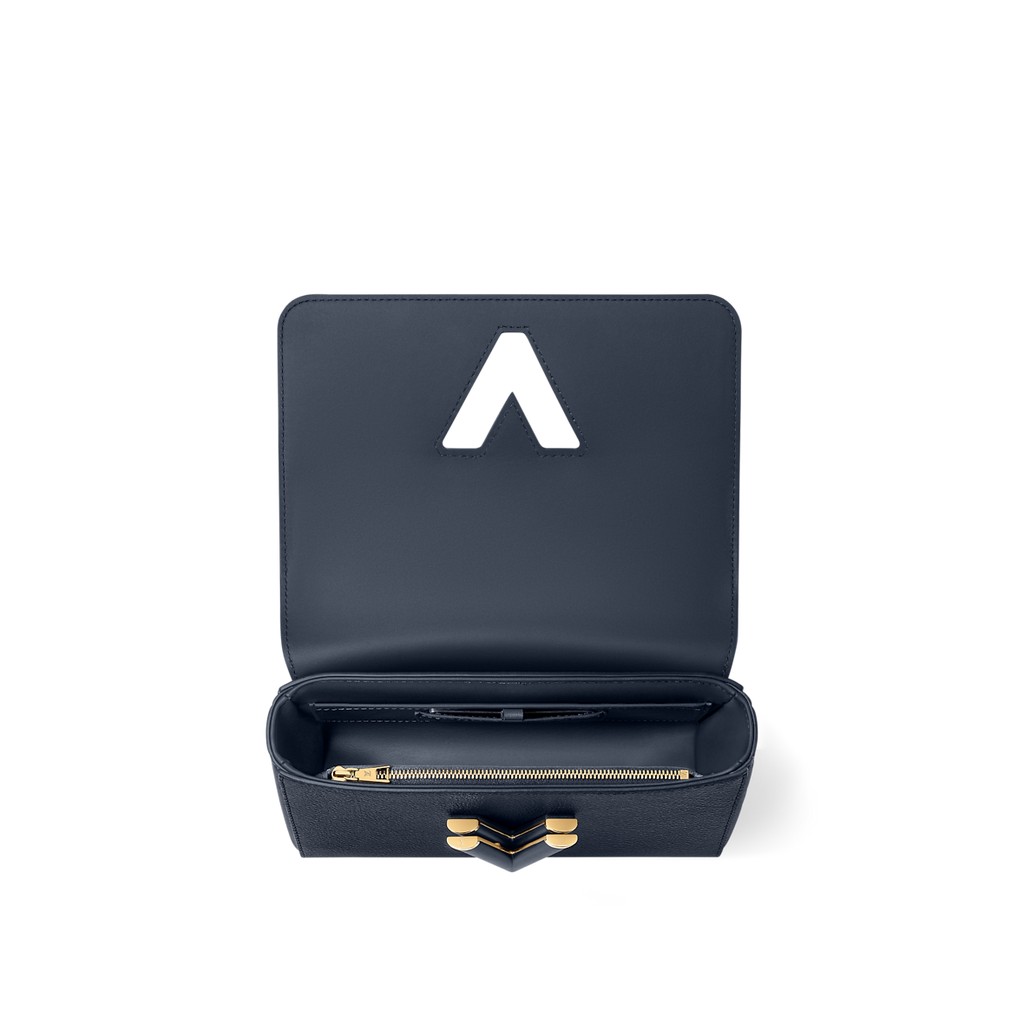 Sac à main Louis Vuitton Twist en cuir bleu marine avec chaîne dorée