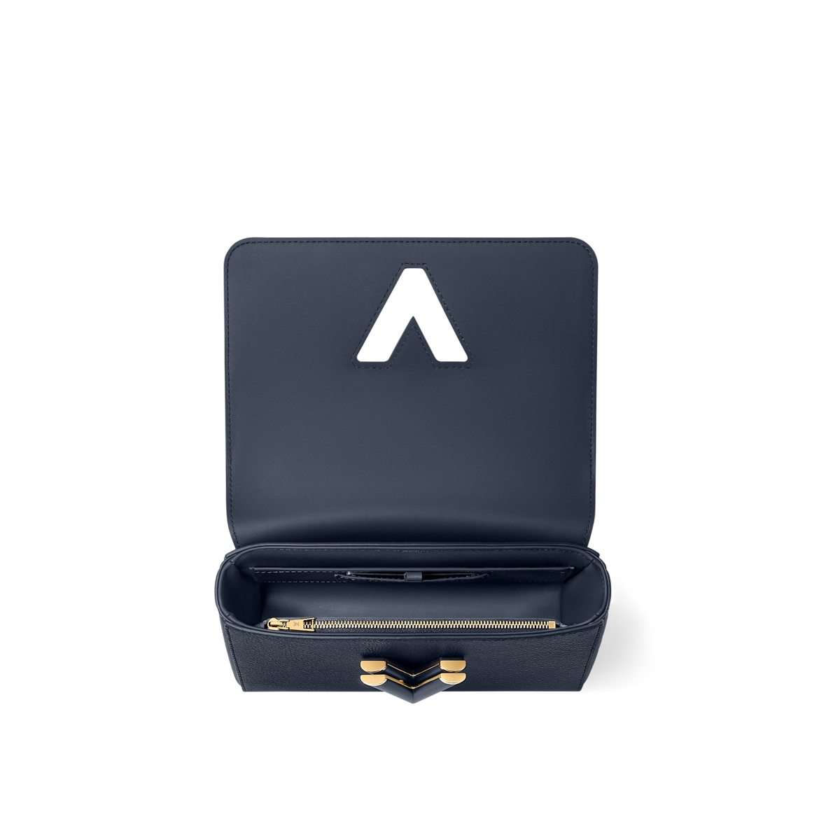 Sac à main Louis Vuitton Twist en cuir bleu marine avec chaîne dorée