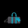 Louis Vuitton Keepall XS – Monogram Eclipse avec finitions turquoise (Bleu lagon)