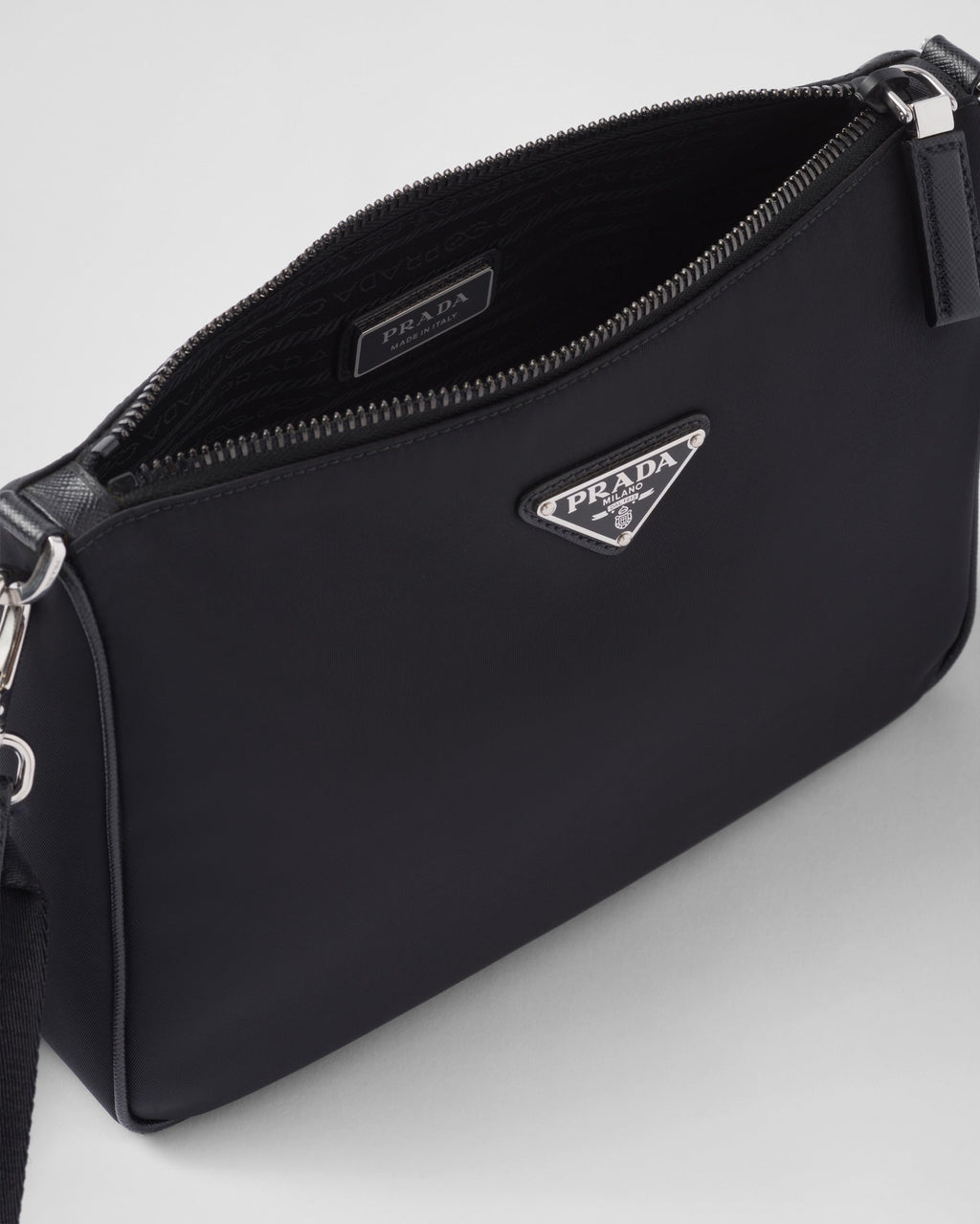 Sac porté épaule en Re-Nylon et cuir Saffiano