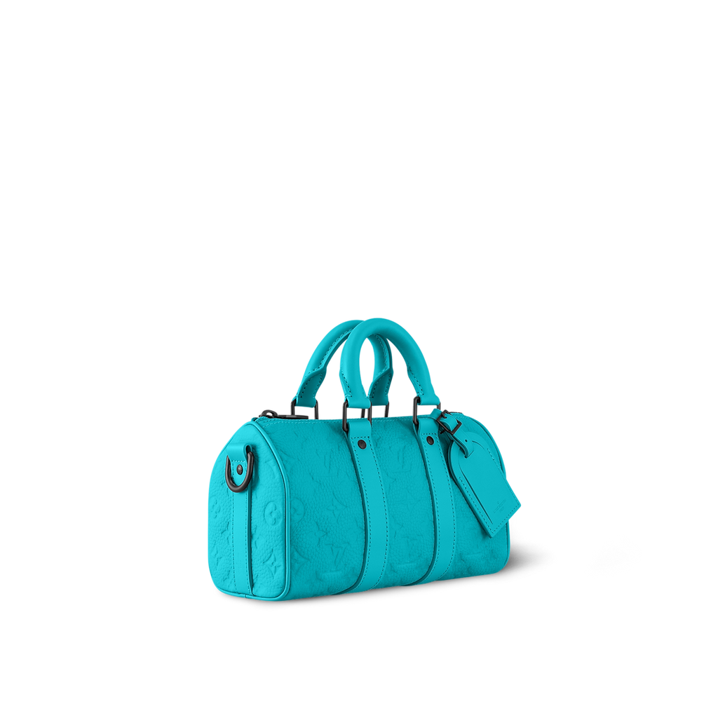 Louis Vuitton Keepall Bandoulière 25 – Monogram Empreinte Turquoise (Bleu lagon)