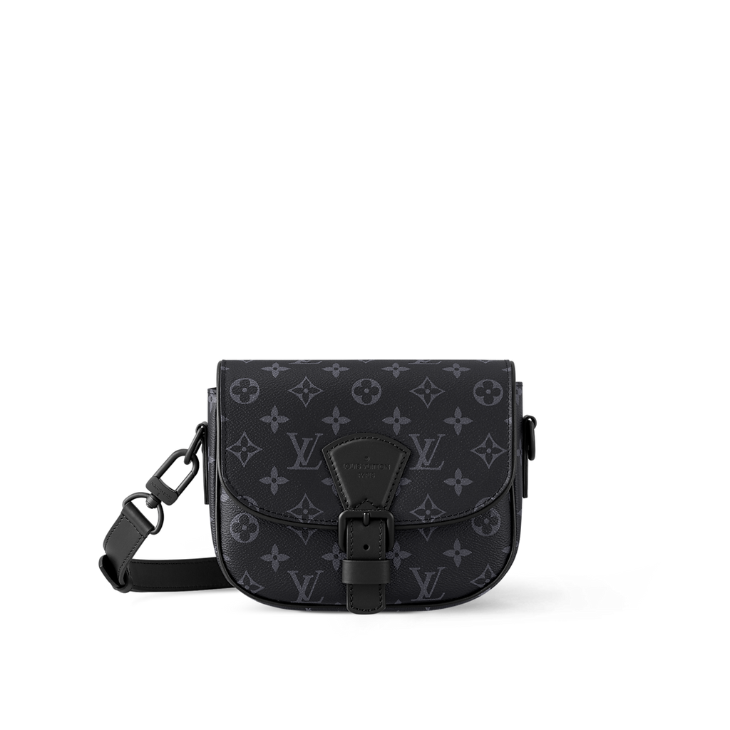 Sac S-Lock Saddle Louis Vuitton en toile Monogram Eclipse (noir et gris)