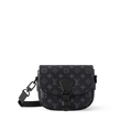 Sac S-Lock Saddle Louis Vuitton en toile Monogram Eclipse (noir et gris)
