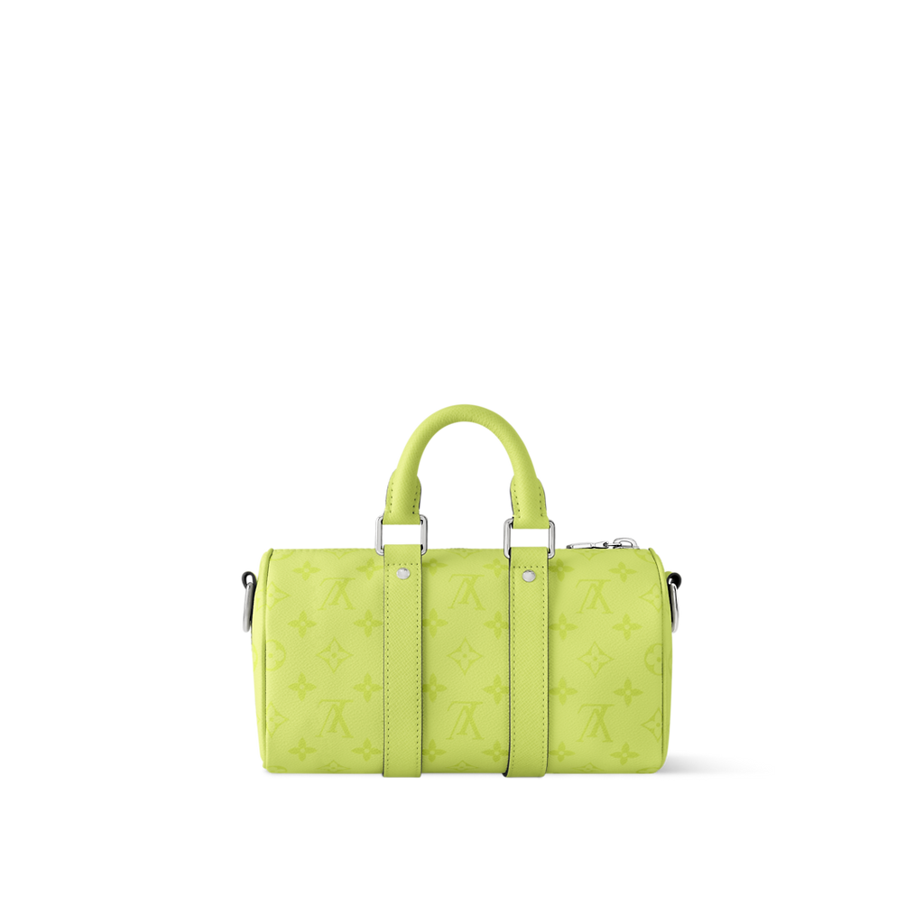 Sac Keepall Bandoulière 25 Louis Vuitton en cuir Monogram Empreinte vert anis