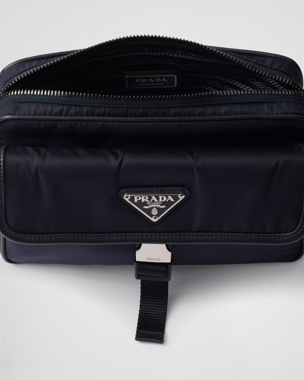 Sac porté épaule en Re-Nylon et cuir Saffiano