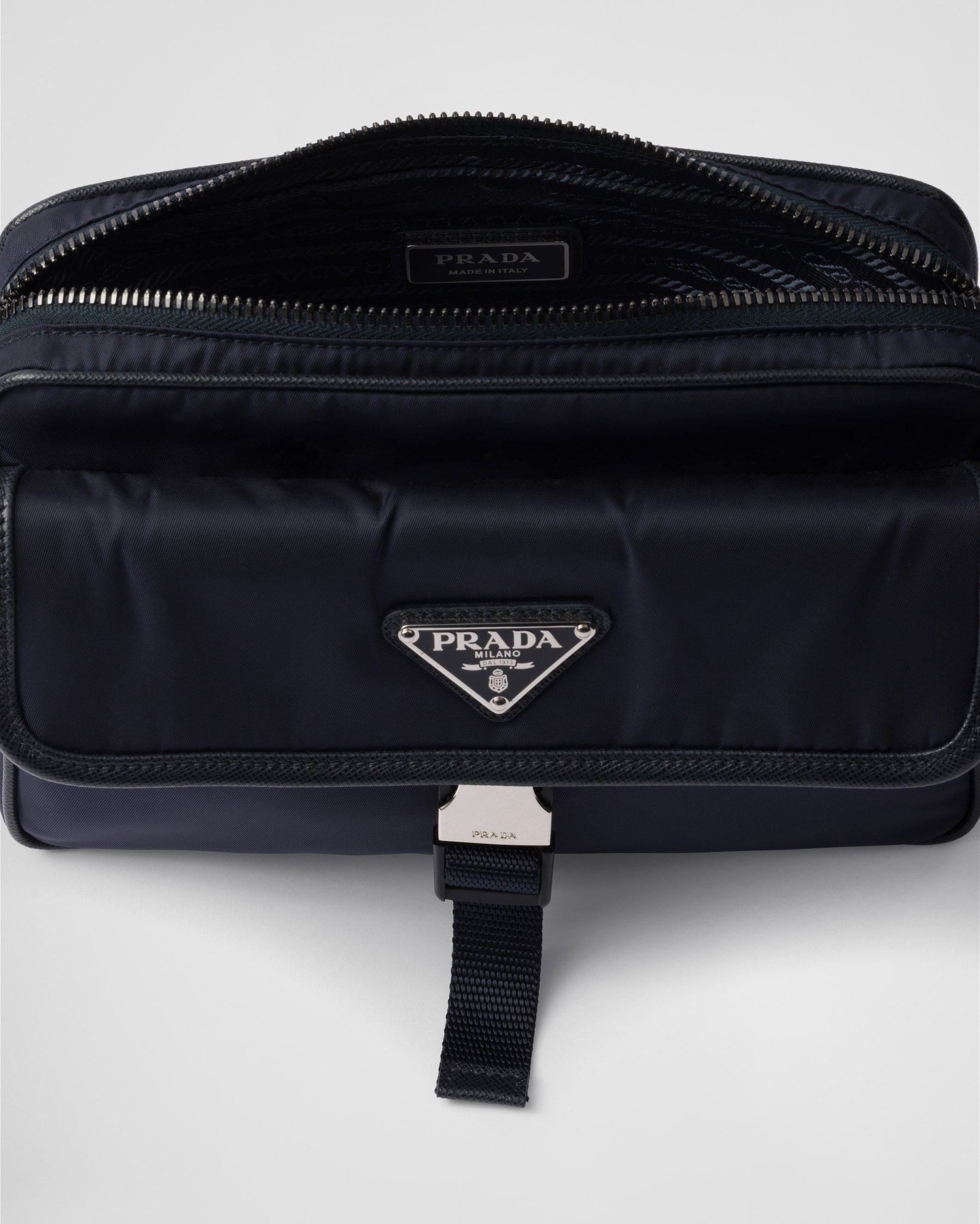 Sac porté épaule en Re-Nylon et cuir Saffiano