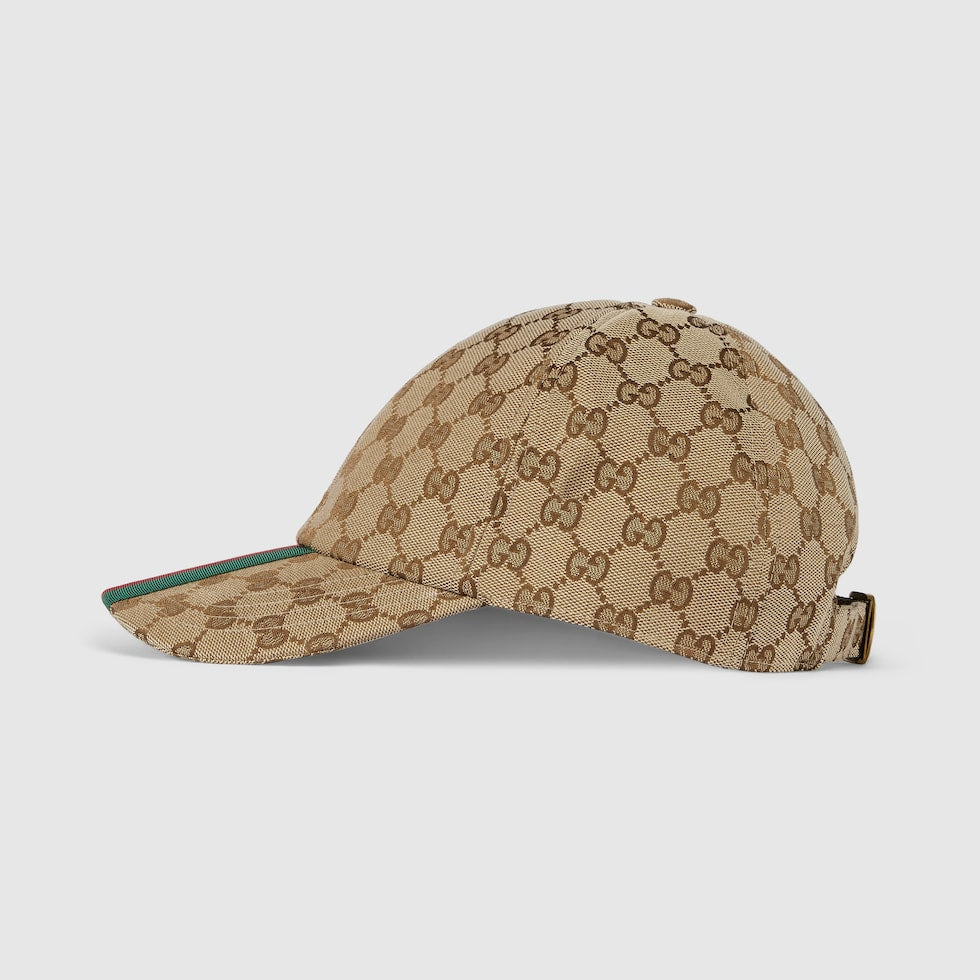Casquette en toile GG en beige et ébène