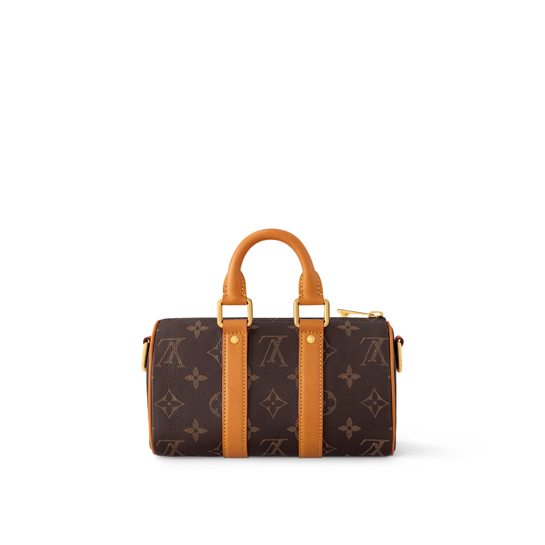 Sac Keepall Bandoulière 25 Louis Vuitton en toile Monogram avec cuir naturel (vachetta)