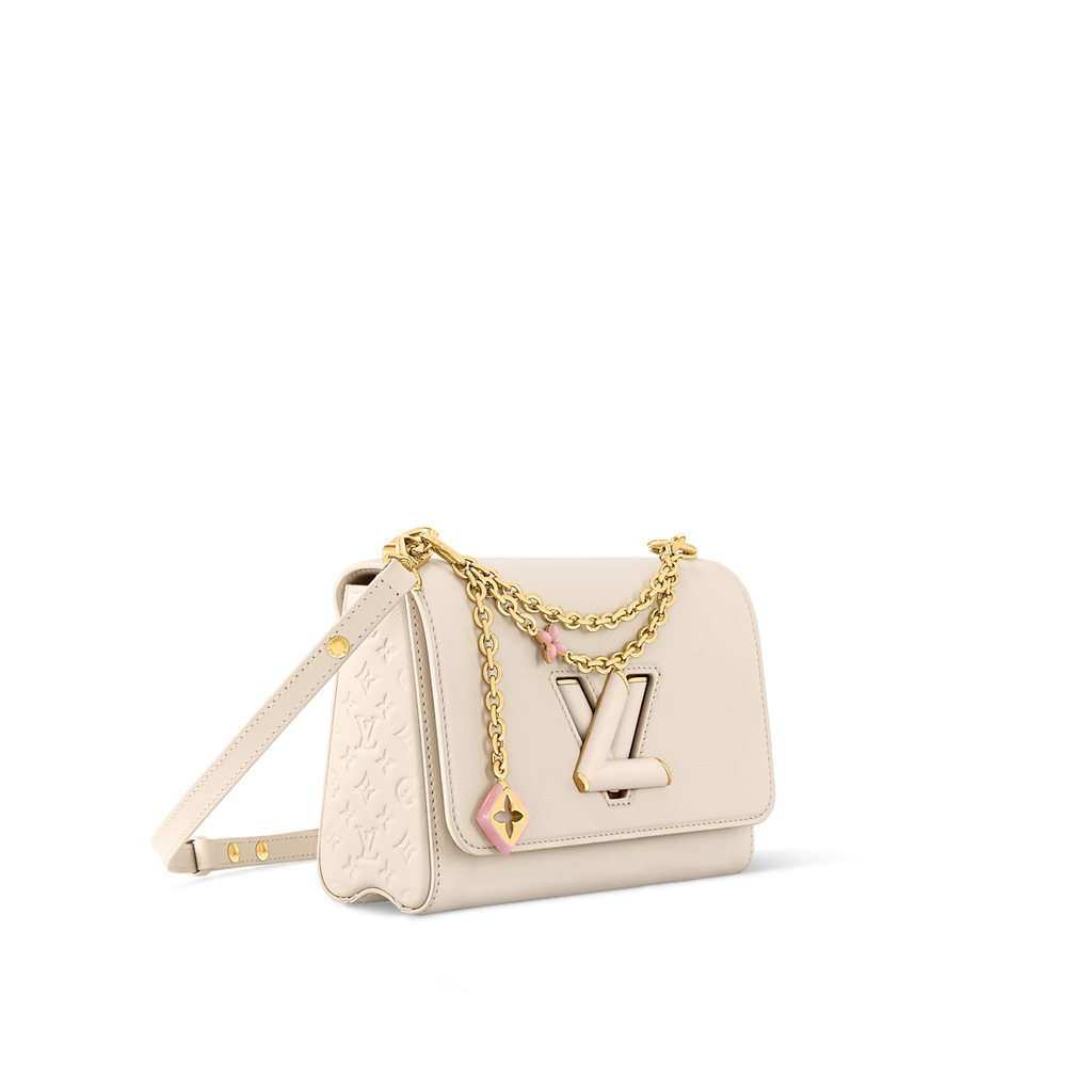 Sac à main Louis Vuitton Twist en cuir blanc cassé