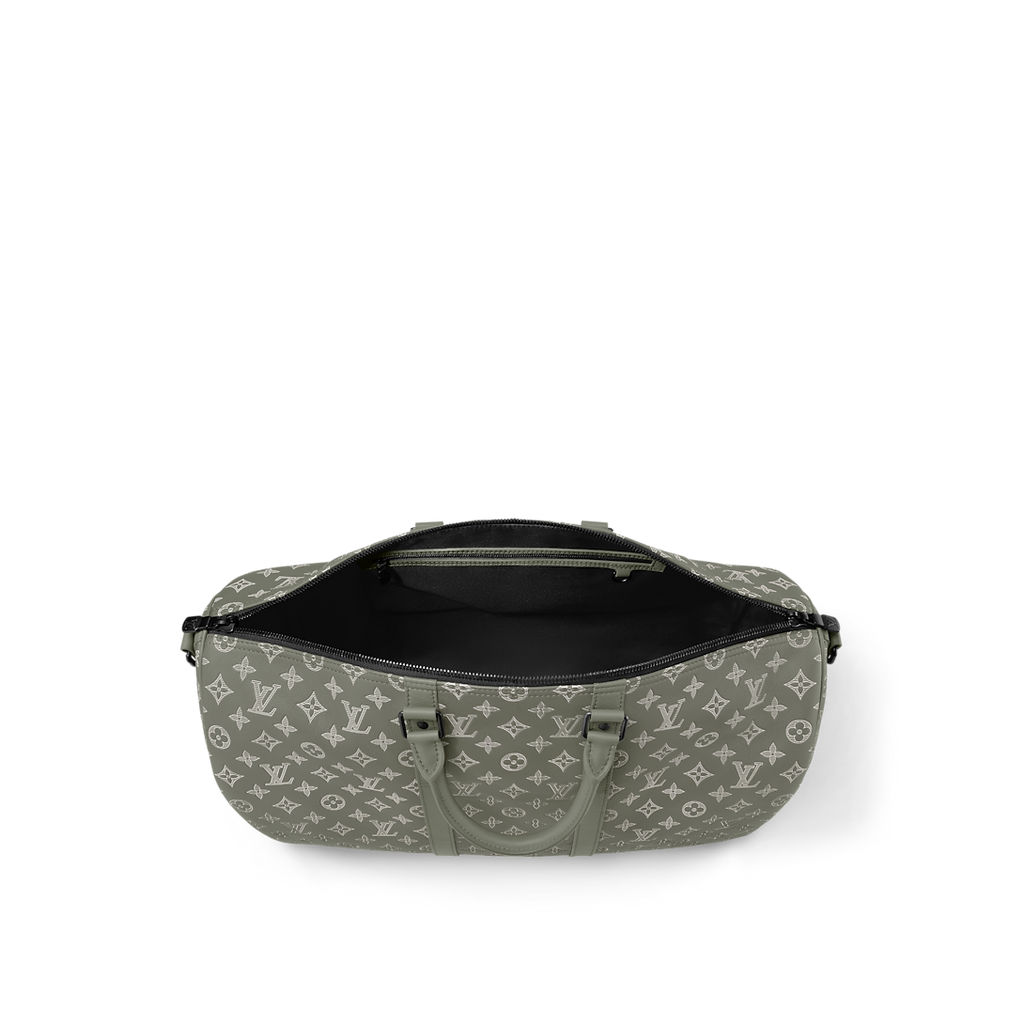 Sac Keepall Bandoulière 50 Louis Vuitton en toile Monogram Eclipse dégradé vert (vert sauge / kaki)