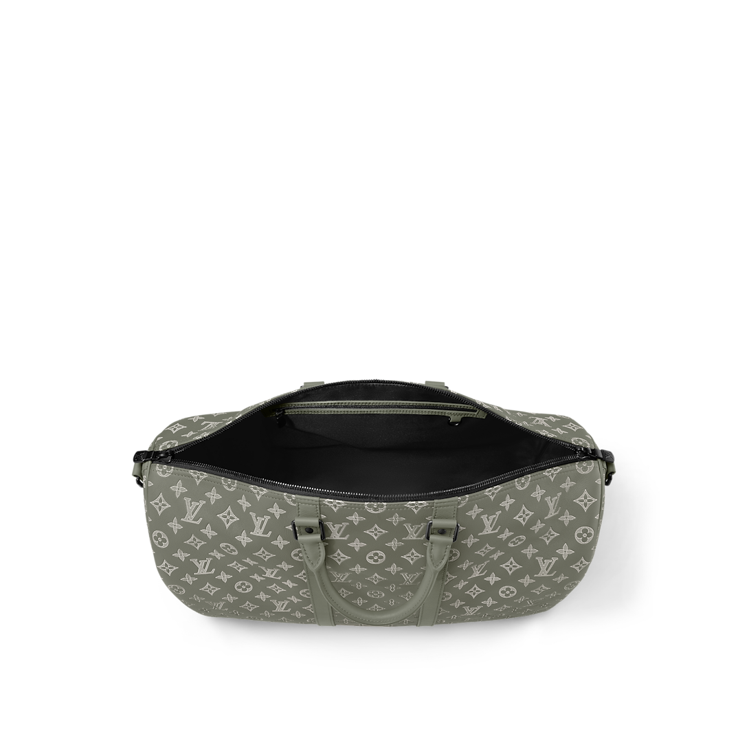 Sac Keepall Bandoulière 50 Louis Vuitton en toile Monogram Eclipse dégradé vert (vert sauge / kaki)