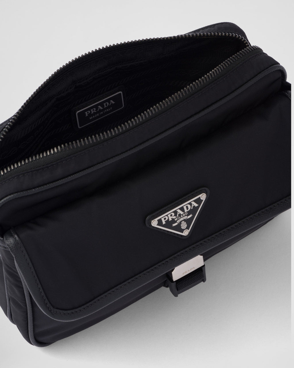 Sac porté épaule en Re-Nylon et cuir Saffiano