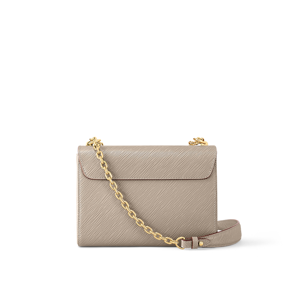 Sac à main Louis Vuitton Twist en cuir Epi beige avec chaîne dorée