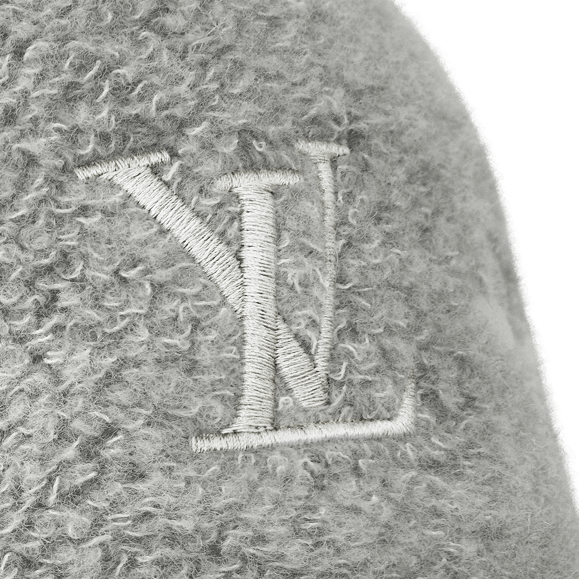 Casquette LV Monogram Shearling Baseball- Gris