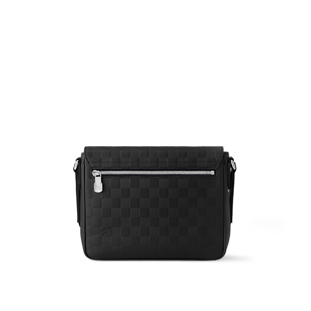 Sac messager Louis Vuitton en cuir Damier Infini noir