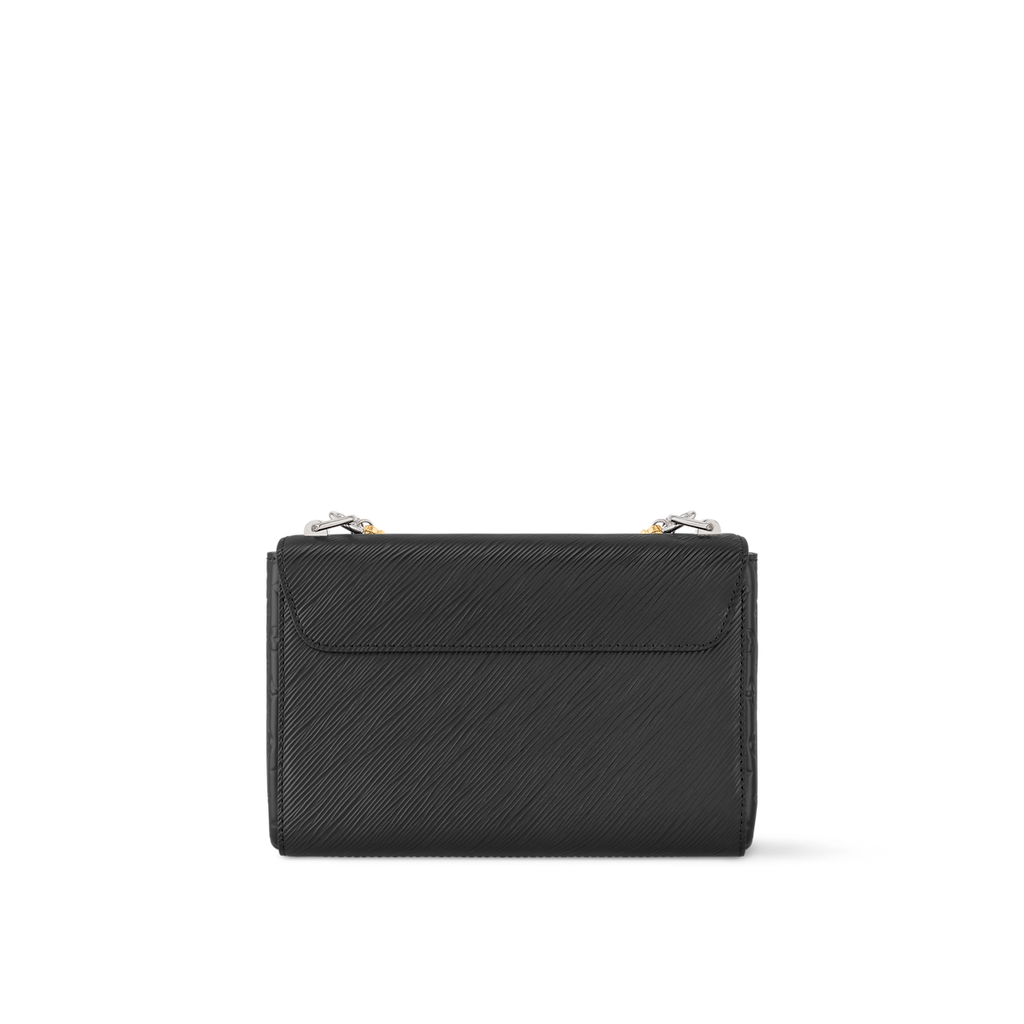 Sac à main Louis Vuitton Twist en cuir Epi noir avec chaîne bicolore or et argent
