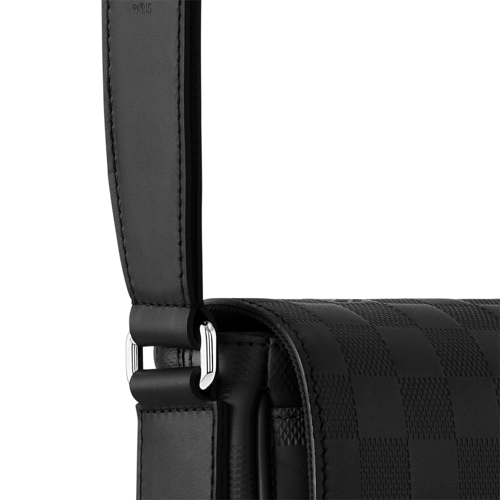Sac messager Louis Vuitton en cuir Damier Infini noir
