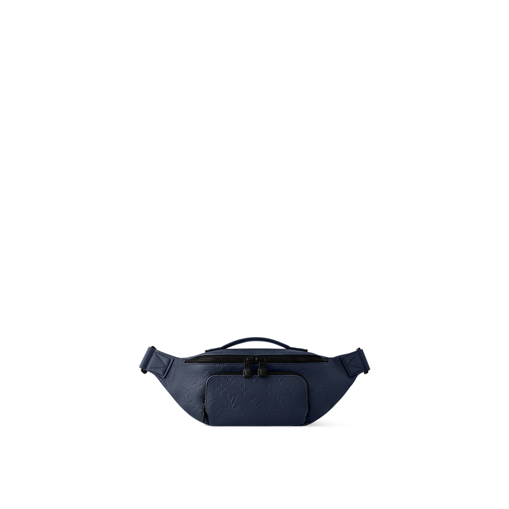 Sac banane Louis Vuitton en cuir Monogram Empreinte bleu marine