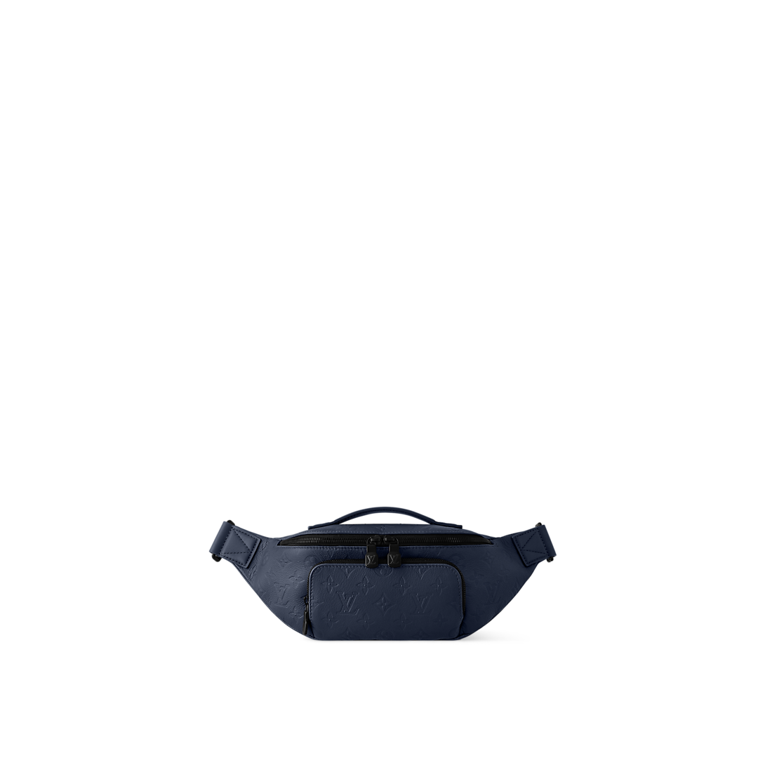 Sac banane Louis Vuitton en cuir Monogram Empreinte bleu marine