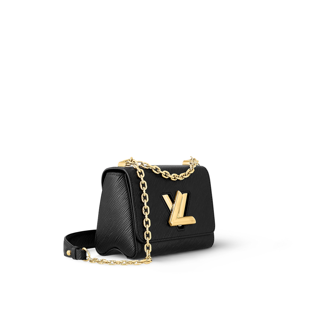 Sac à main Louis Vuitton Twist en cuir Epi noir avec chaîne dorée