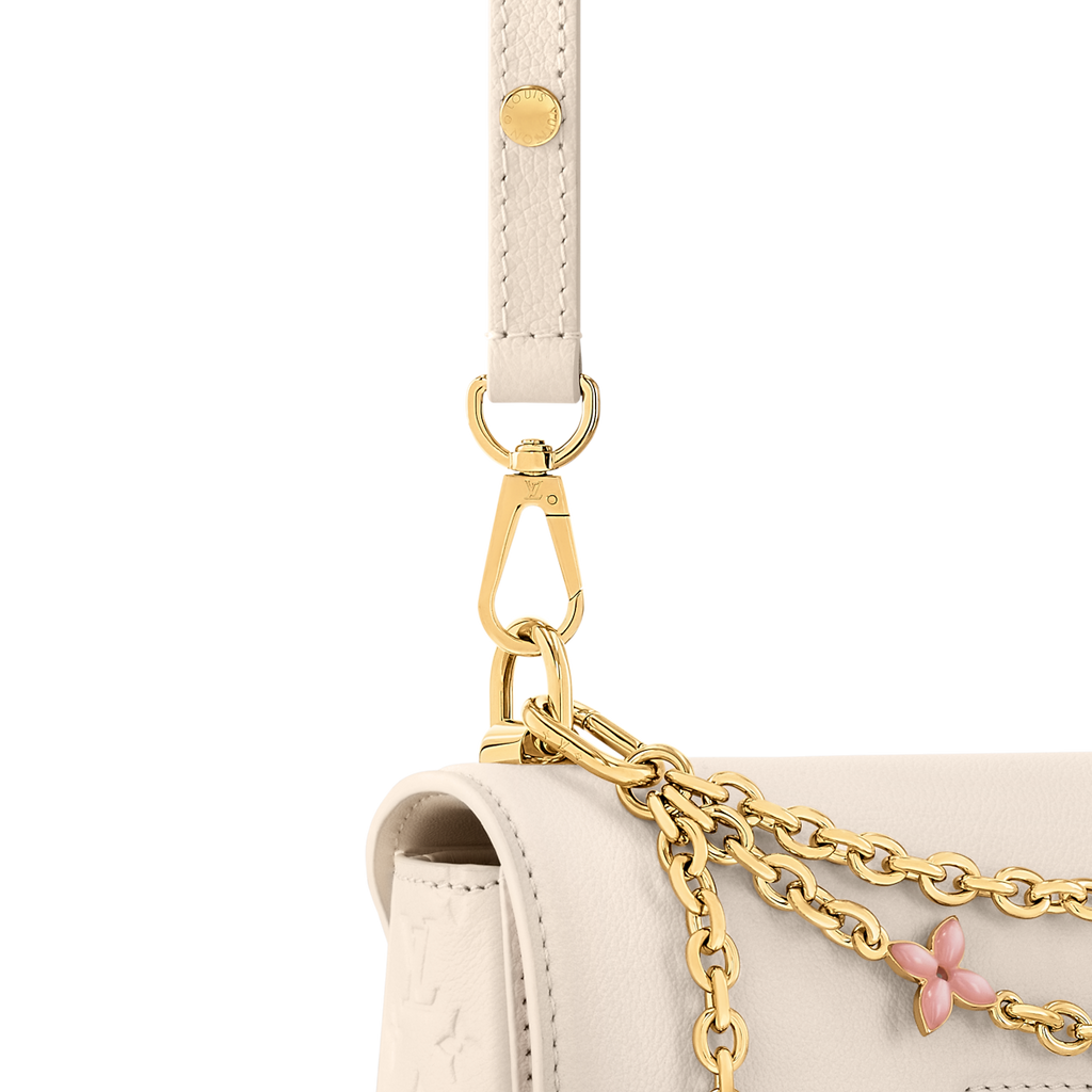 Sac à main Louis Vuitton Twist en cuir blanc cassé