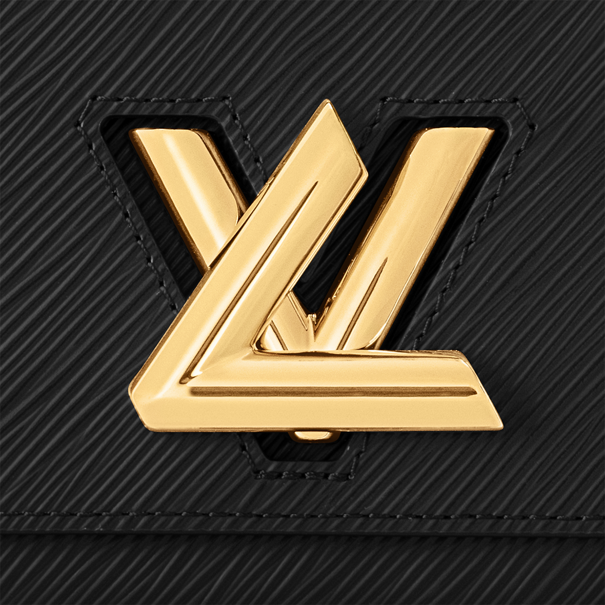 Sac à main Louis Vuitton en cuir Epi noir avec logo LV doré et chaîne décorative