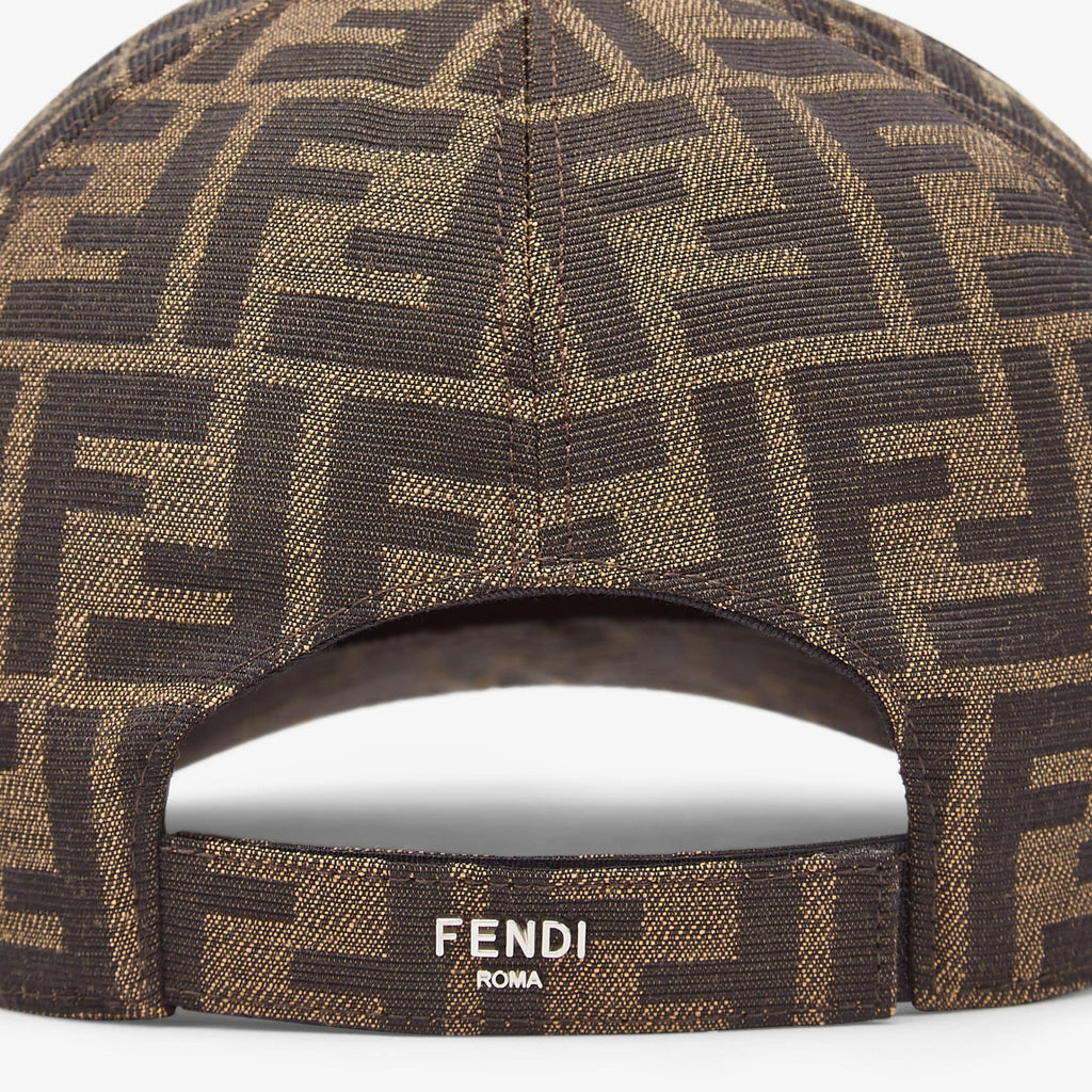 Casquette de baseball en tissu jacquard FF brun