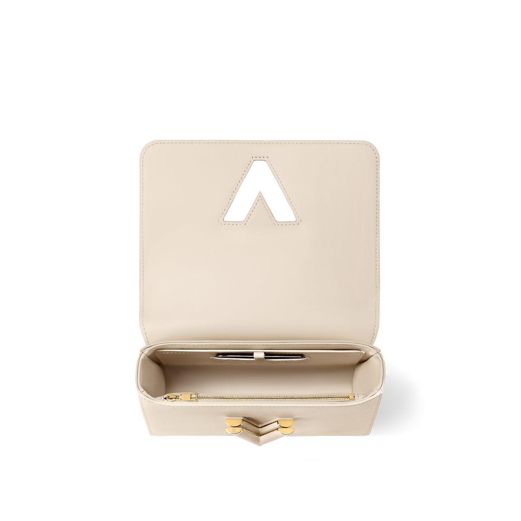 Sac à main Louis Vuitton Twist en cuir blanc cassé