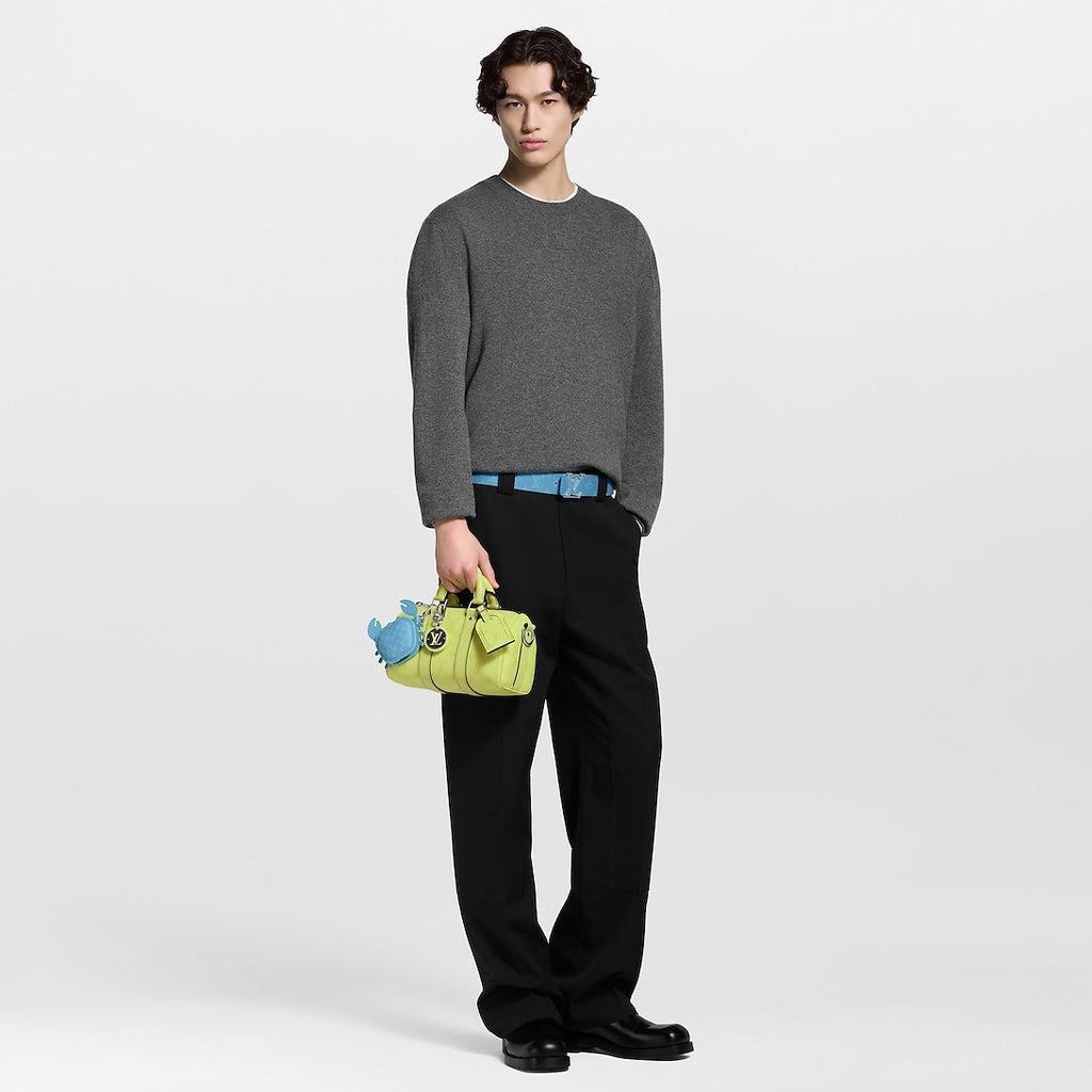 Sac Keepall Bandoulière 25 Louis Vuitton en cuir Monogram Empreinte vert anis