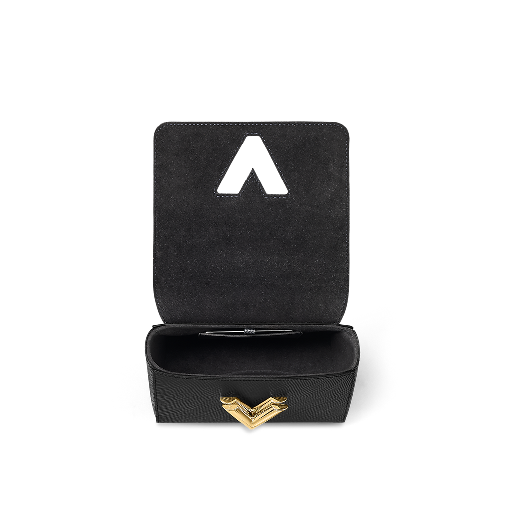 Sac à main Louis Vuitton Twist en cuir Epi noir avec chaîne dorée