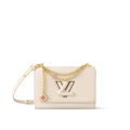 Sac à main Louis Vuitton Twist en cuir blanc cassé