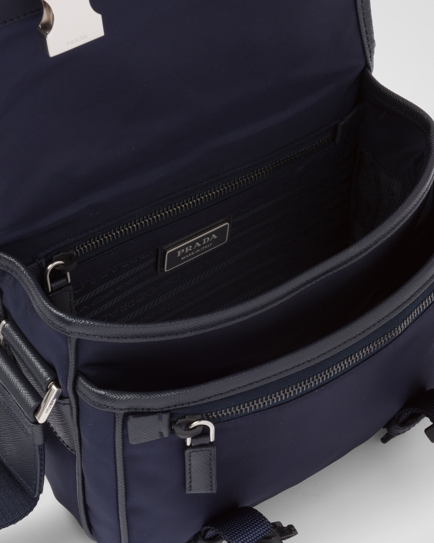 Sac porté épaule en Re-Nylon et cuir Saffiano