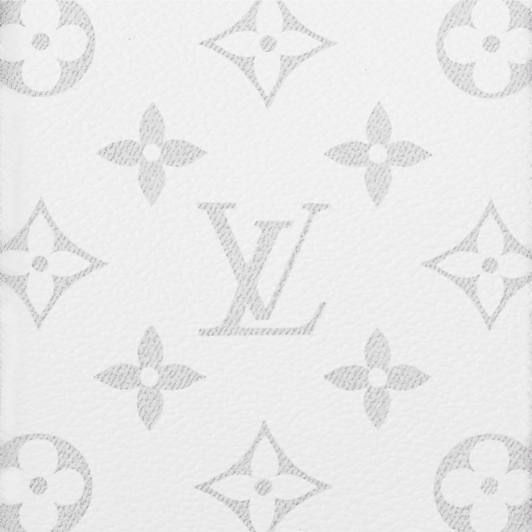 Sac Keepall Bandoulière 50 Louis Vuitton en cuir blanc avec bande centrale Monogram