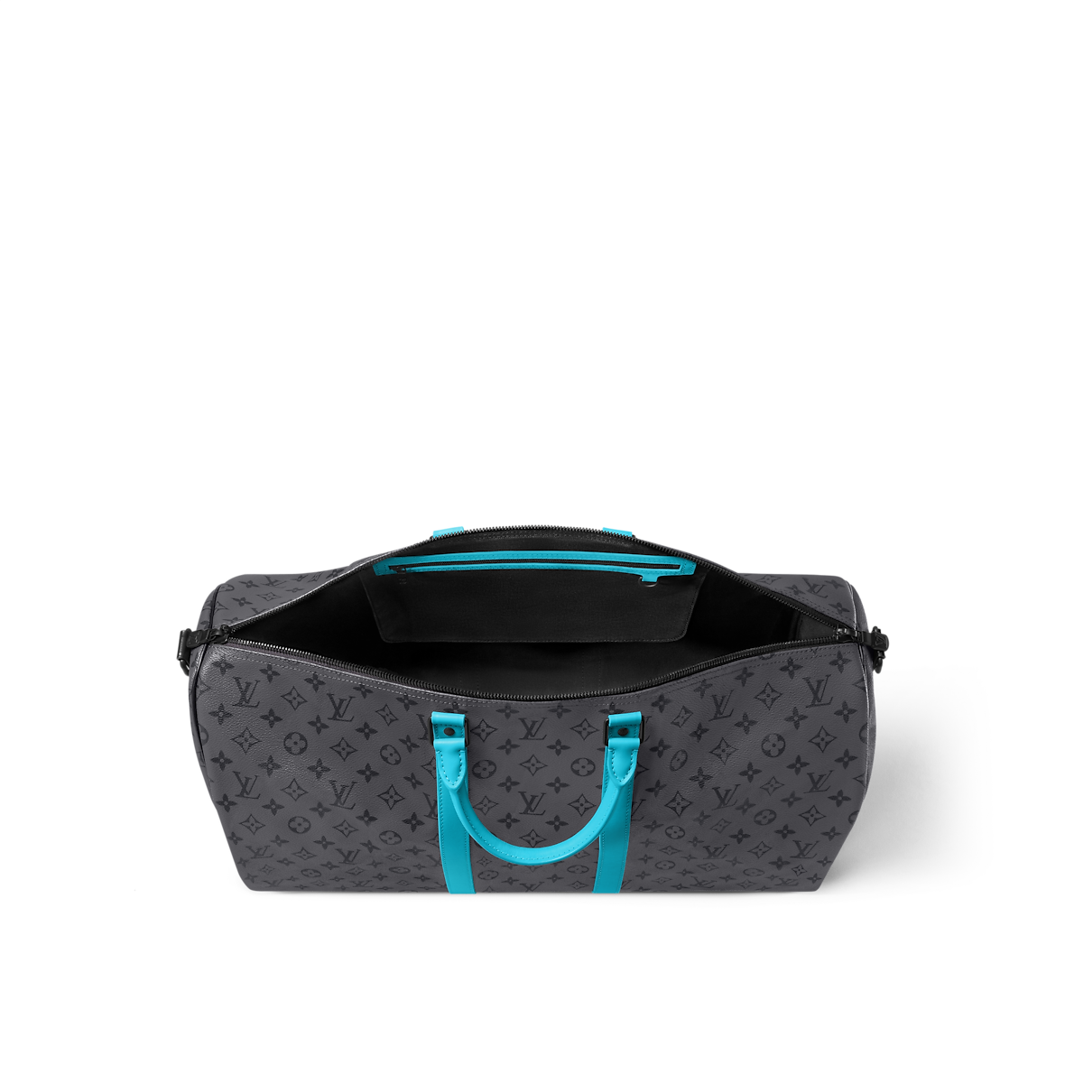 Louis Vuitton Keepall Bandoulière 55 – Monogram Eclipse avec finitions turquoise