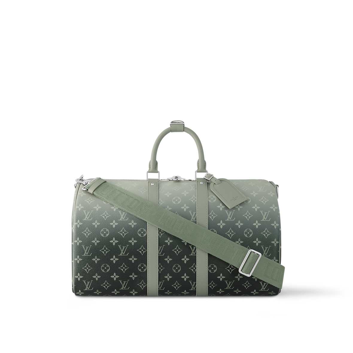 Louis Vuitton Keepall Bandoulière 45 – Monogram Eclipse dégradé vert (Vert sauge / kaki)